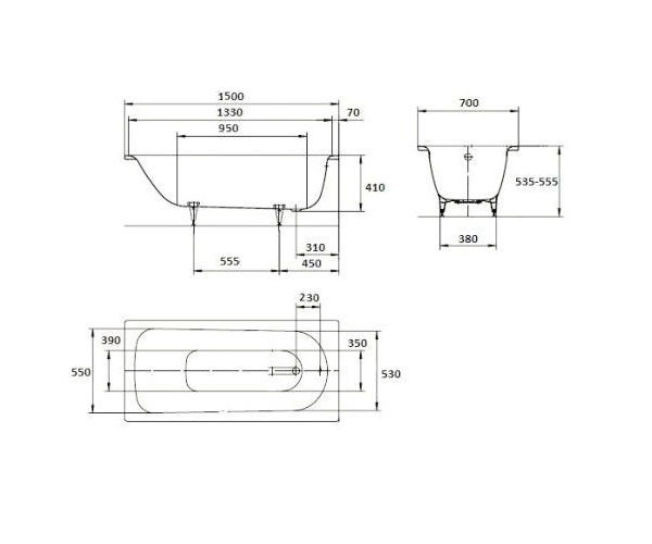 ванна стальная KALDEWEI SANIFORM PLUS 150х70